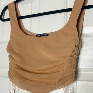 NWT Zara Beige corset crop top S
